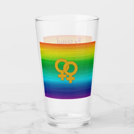 Rainbow Love Women Glas (Achterkant)