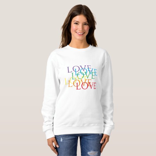 RAINBOW LOVE Women's Basic Sweatshirt (Voorkant volledig)