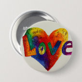 Rainbow Love Word Art Button of pin schilderen (Voorkant /achterkant)