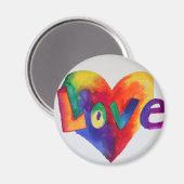 Rainbow Love Word Magnet Inspirerend Painting (Voorkant / Achterkant)