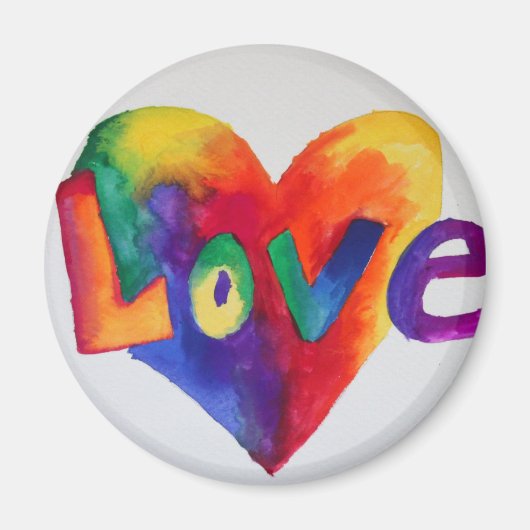Rainbow Love Word Magnet Inspirerend Painting (Voorkant)