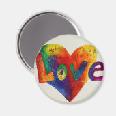 Rainbow Love Word Magnet Inspirerend Painting (Voorkant / Achterkant)