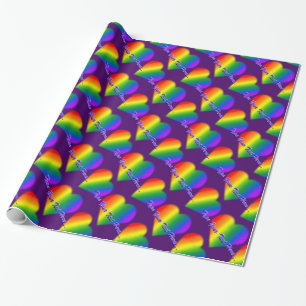 Rainbow Love Wrapping Paper Custom Gay Pride Paper Cadeaupapier