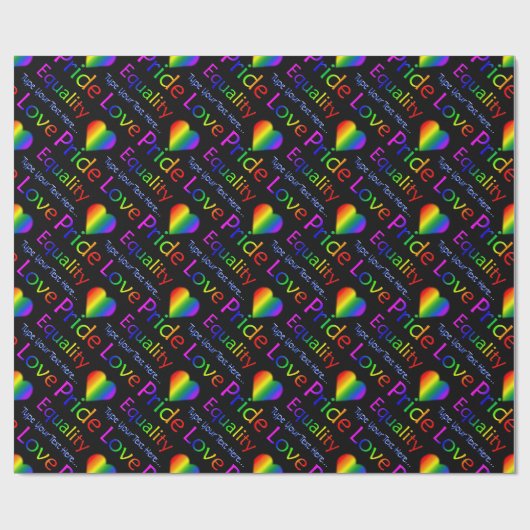 Rainbow Love Wrapping Paper Personalized Gay Pride Cadeaupapier (Vlak)