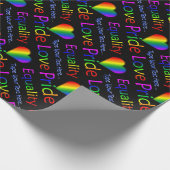 Rainbow Love Wrapping Paper Personalized Gay Pride Cadeaupapier (Hoek)