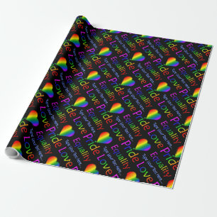 Rainbow Love Wrapping Paper Personalized Gay Pride Cadeaupapier