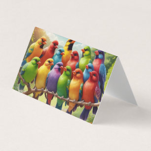 Rainbow Lovebirds: een serenade in de tuin Visitekaartje