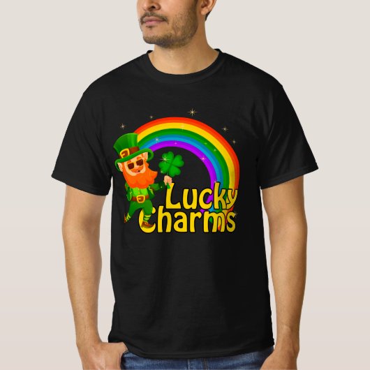 Rainbow Lucky Charms shirt, St Patricks Day, Lucky T-shirt (Voorkant)