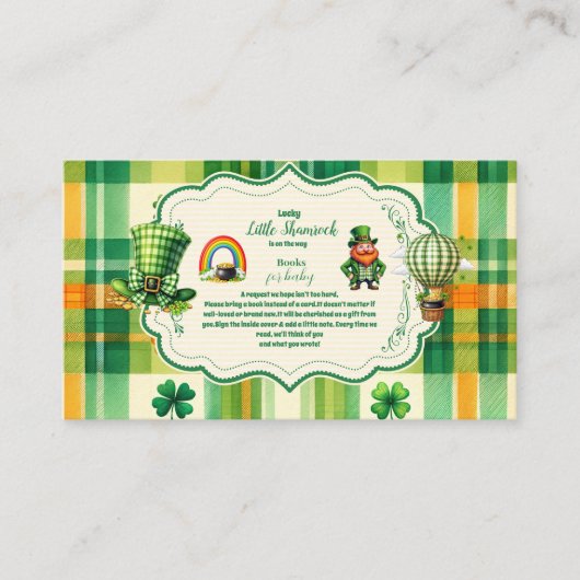 Rainbow Lucky Little Shamrock Boeken voor Baby Informatiekaartje (Voorkant)
