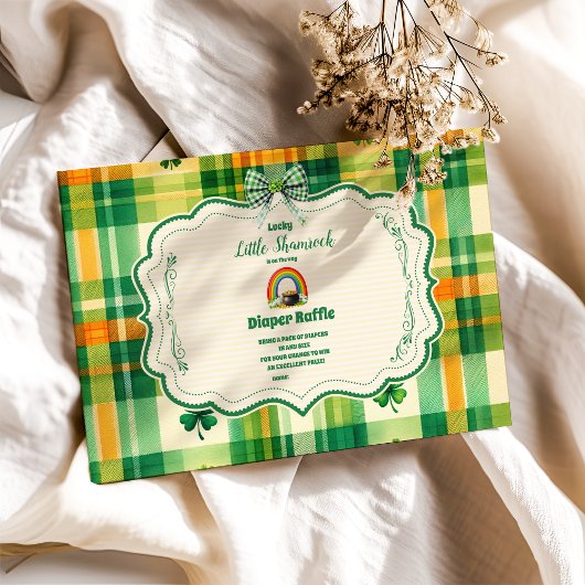 Rainbow Lucky Little Shamrock Diapper Raffle Informatiekaartje
