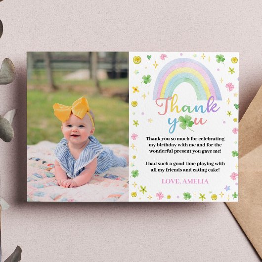 Rainbow Lucky One Dank u kaart Verjaardagsfeestje