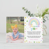 Rainbow Lucky One Dank u kaart Verjaardagsfeestje (Staand voorkant)