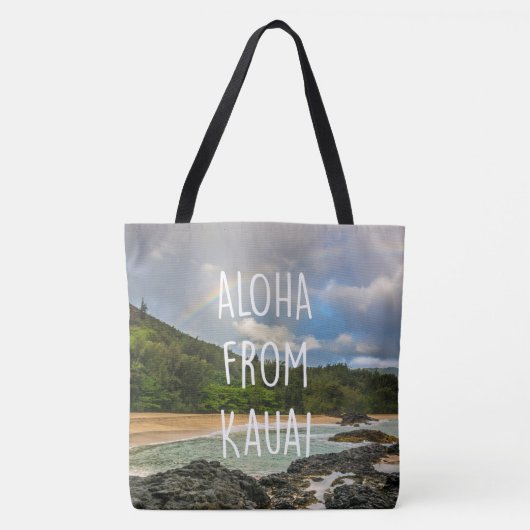 Rainbow Lumaha'i Beach, Kauai, Hawaiian Beach Bag Tote Bag (Voorkant)