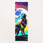 Rainbow Lunar Wolf Howl Art Yogamat (Voorkant)