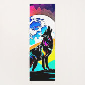 Rainbow Lunar Wolf Howl Art Yogamat (Achterkant)