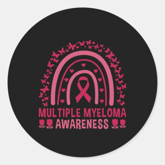 Rainbow Lymphoma Awareness Support 1 Ronde Sticker (Voorkant)