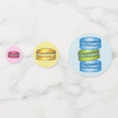 Rainbow Macaron Cookies French Pastry Bakery Food Confetti (Achterkanten)