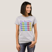 Rainbow Macaron Cookies French Pastry Bakery Food T-shirt (Voorkant volledig)