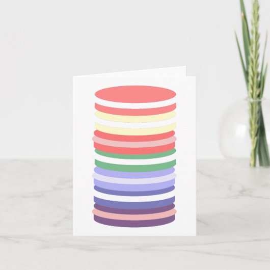 Rainbow Macaron Stack Feestdagen Kaart (Voorkant)