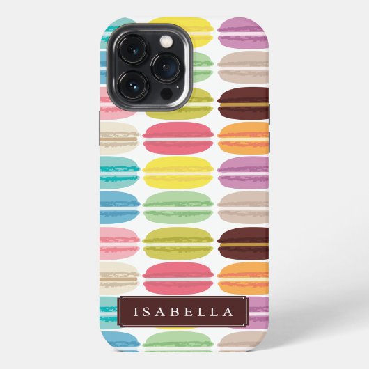 Rainbow Macarons, gepersonaliseerd iPhone Hoesje (Achterkant)