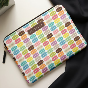 Rainbow Macarons Pattern Gepersonaliseerd Laptop Sleeve