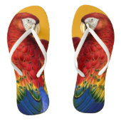 Rainbow Macaw Parrot Lover Bold en Summery Teenslippers (Voetbed)