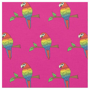 Rainbow Macaw Parrots Cute Birds Stof