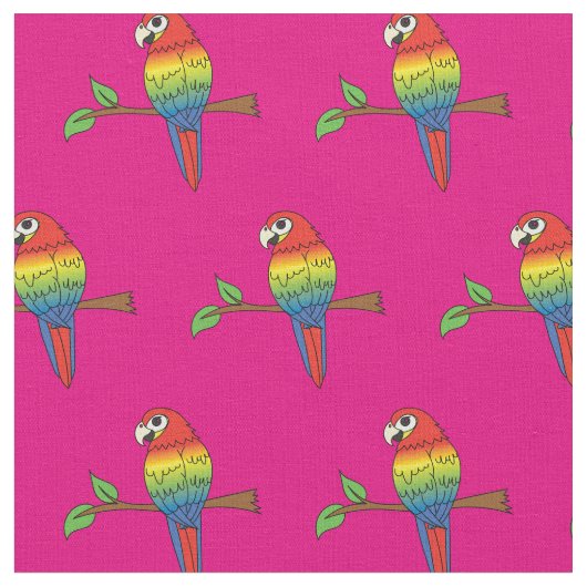 Rainbow Macaw Parrots Cute Birds Stof (Close Up)