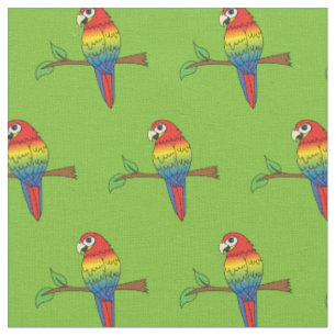 Rainbow Macaw Parrots Cute Birds Stof