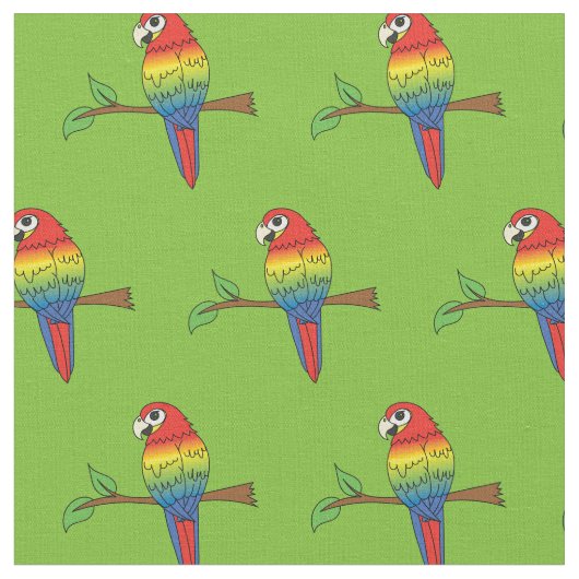 Rainbow Macaw Parrots Cute Birds Stof (Close Up)