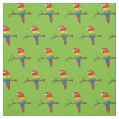 Rainbow Macaw Parrots Cute Birds Stof (Swatch)