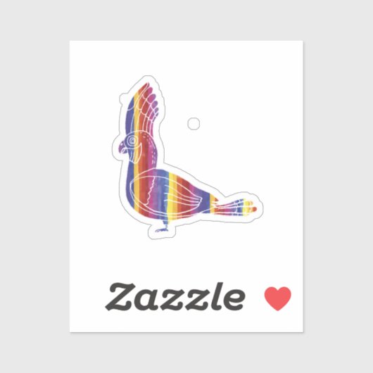 Rainbow Macaw Sticker (Vel)