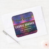 Rainbow Magic Cosmic Galaxy Artisan Productlabels Vierkante Sticker (Envelop)