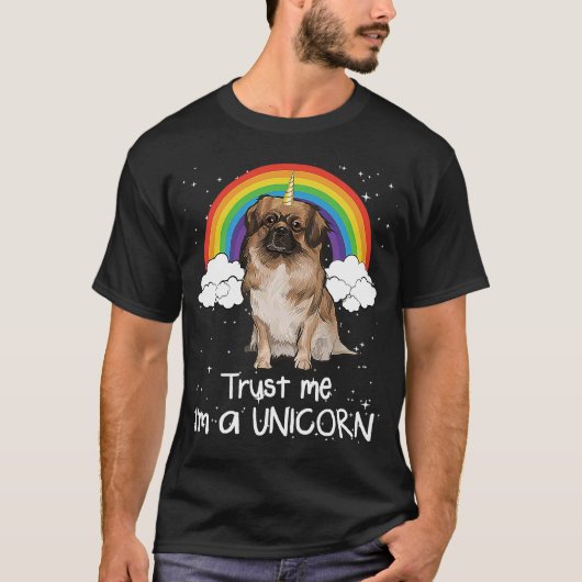 Rainbow Magic Unicorn Tibetan Spaniel T-shirt (Voorkant)
