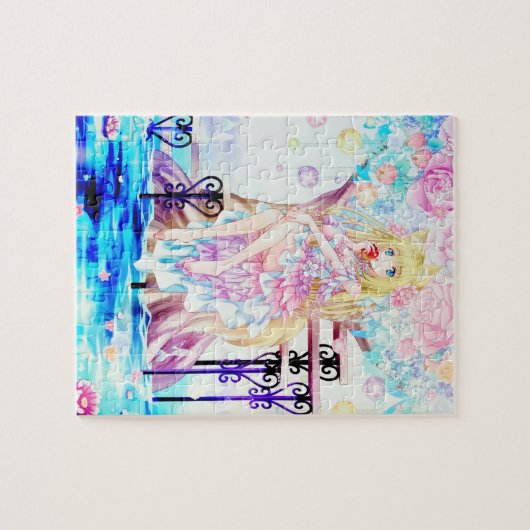 Rainbow Magical Fox Fairy Flowers Fantasy Art Legpuzzel (Horizontaal)