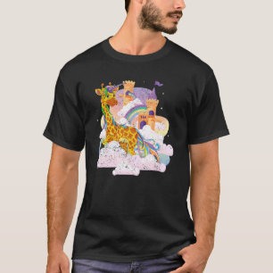 Rainbow Magical Girafficorn Africa Animal Giraffe T-shirt