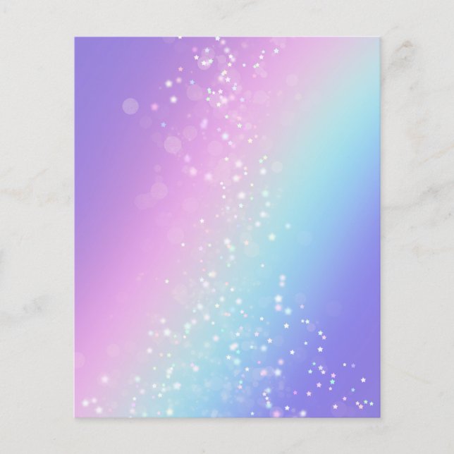 Rainbow Magical Sparkle Stars Scrapbook Paper (Voorkant)
