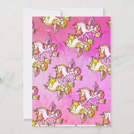 Rainbow Magical Unicorn Party Gelukkige Verjaardag Kaart (Achterkant)