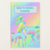 Rainbow Magical Unicorns Terug naar school Planner (Voorkant)