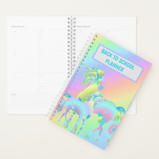Rainbow Magical Unicorns Terug naar school Planner (Display)
