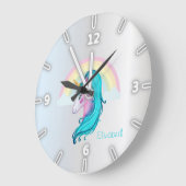 Rainbow Magical Waterverf Unicorn, Silver Grote Klok (Hoek)