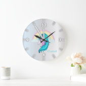 Rainbow Magical Waterverf Unicorn, Silver Grote Klok (Huis)