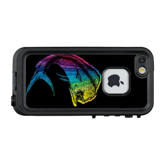 Rainbow Mahi Mahi op Black LifeProof iPhone Hoesje (Achterkant (horizontaal))