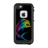 Rainbow Mahi Mahi op Black LifeProof iPhone Hoesje (Achterkant)