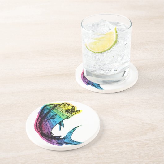 Rainbow Mahi Mahi Zandsteen Onderzetter (Zijkant)