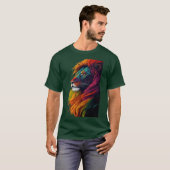"Rainbow Majesty – Vibrant Lion Art T-shirt"T-shir T-shirt (Voorkant volledig)
