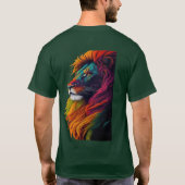 "Rainbow Majesty – Vibrant Lion Art T-shirt"T-shir T-shirt (Achterkant)