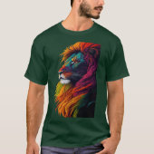 "Rainbow Majesty – Vibrant Lion Art T-shirt"T-shir T-shirt (Voorkant)