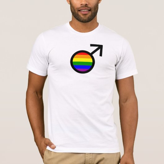 Rainbow Male-symbool T-shirt (Voorkant)