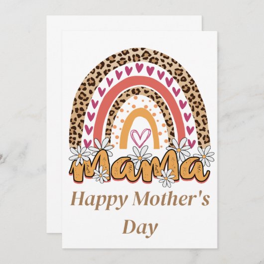 Rainbow Mama Happy Moederdag Kaart (Voorkant / Achterkant)